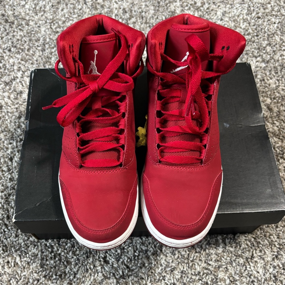 Jordan 1 Flight 5 Red and White Youth High Tops
